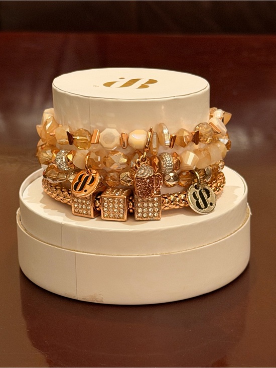 Bomb Party Jewelry - Bomb Party NWT “Hot Cocoa on Christmas”Bracelet Set Rose Gold